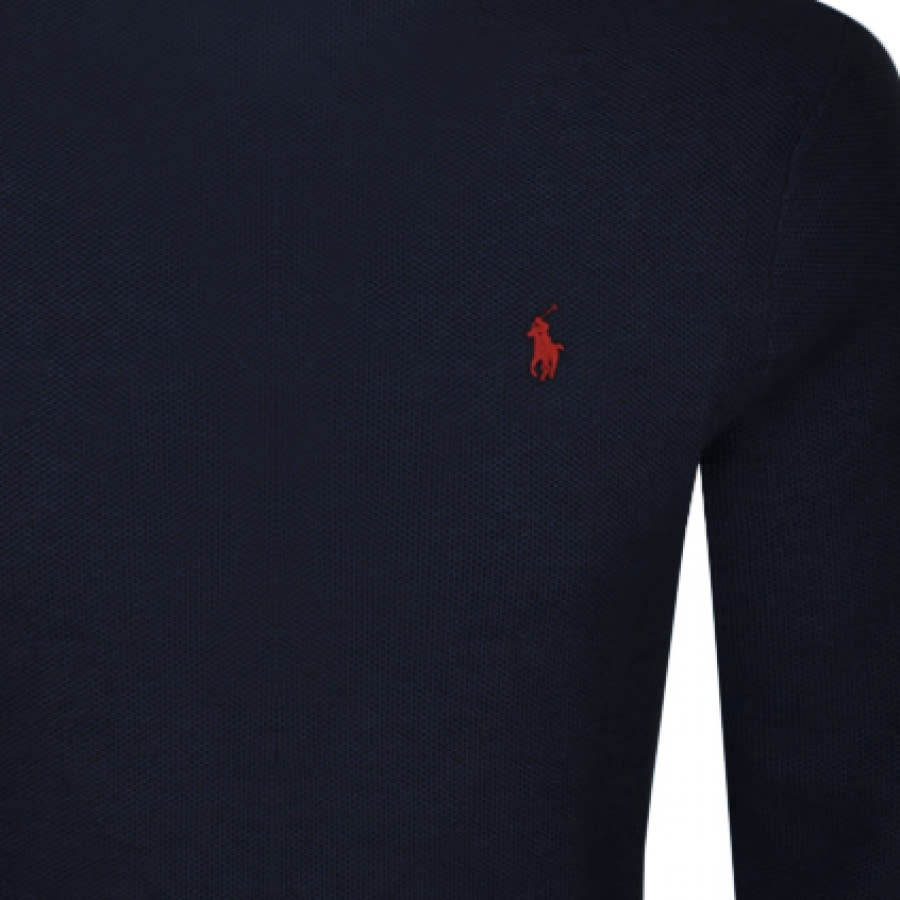 Alternative Image for ProductRalph Lauren Long Sleeved Crew Neck T Shirt Navy3